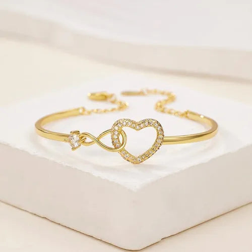 Brazalete Corazón Infinito 💖 Ajustable + Caja de regalo 🎁