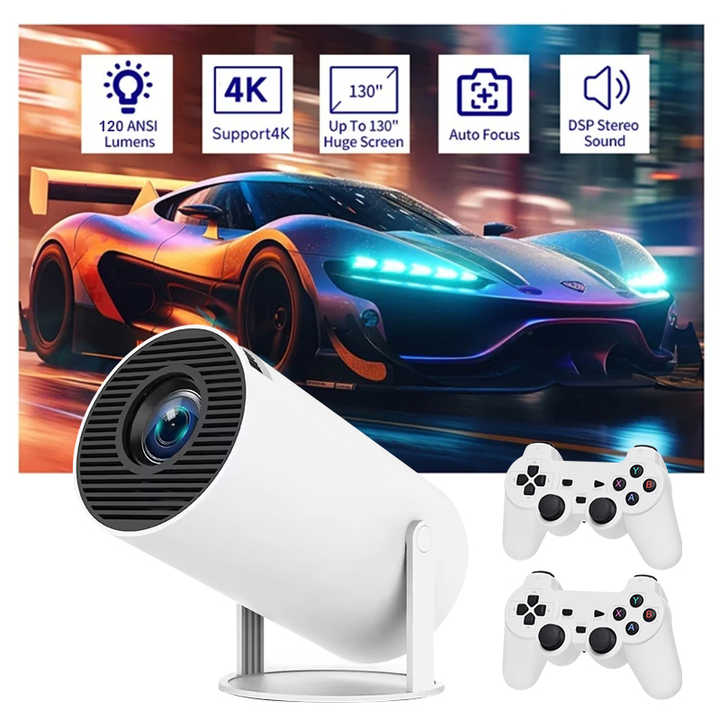 Proyector Gamer HY300 MAX 4K | WiFi 5G + Bluetooth 5.0 | 180°